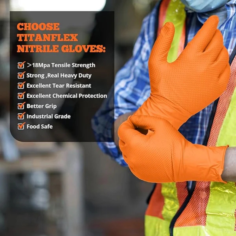 Guantes de Nitrilo Naranja Res - Nitrile Mechanic Glove reseña y precio