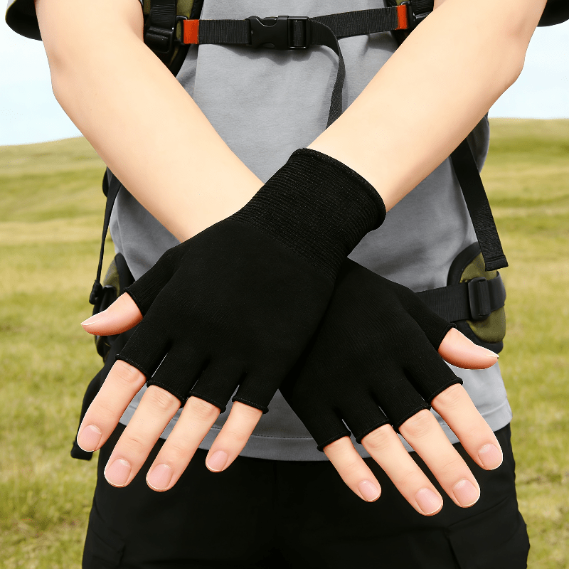 Guantes Negros de Punto sin De - Fingerless Glove Knit reseña y precio