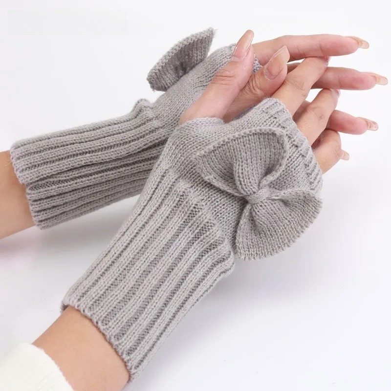 Guantes sin dedos con lazo tej - Fingerless Glove Knit reseña y precio